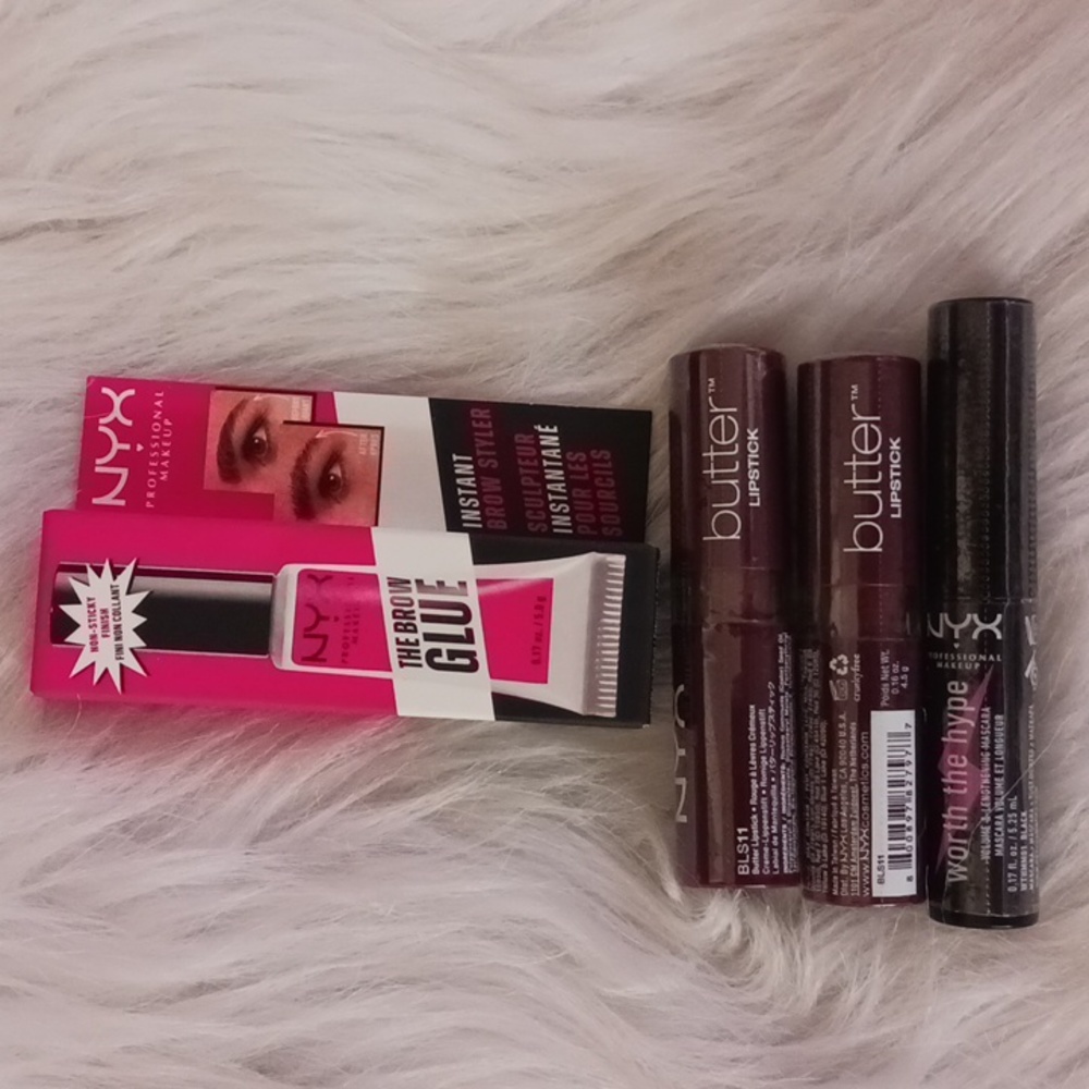 NYX Lipstick-Mascara-Brow Glue Set